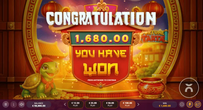 Fortune Tarta – celková výhra po Free Spins